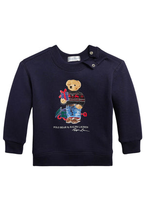 ViaMonte Shop | Ralph Lauren felpa blu neonato in cotone