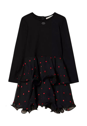 ViaMonte Shop | Twinset vestito nero bambina in viscosa