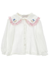 ViaMonte Shop | Monnalisa camicia bianca neonata in viscosa