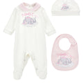 ViaMonte Shop | Monnalisa completo bianco/rosa neonata in cotone