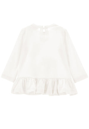 ViaMonte Shop | Monnalisa t-shirt bianca neonata in cotone