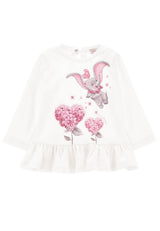 ViaMonte Shop | Monnalisa t-shirt bianca neonata in cotone
