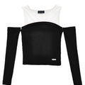 ViaMonte Shop | Monnalisa maglia nera/bianca bambina in cotone