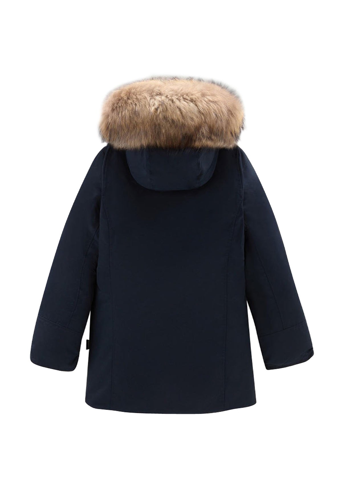 Giubbino bambina Woolrich kids Luxury Arctic Raccoon Parka blu in tessuto Urban Touch