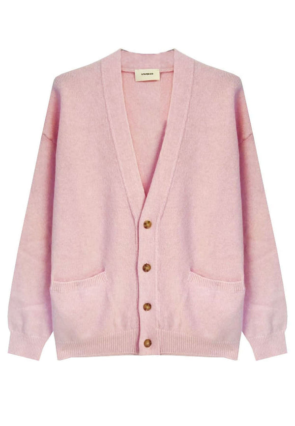 Cardigan rosa unisex A PAPER KID in misto lana