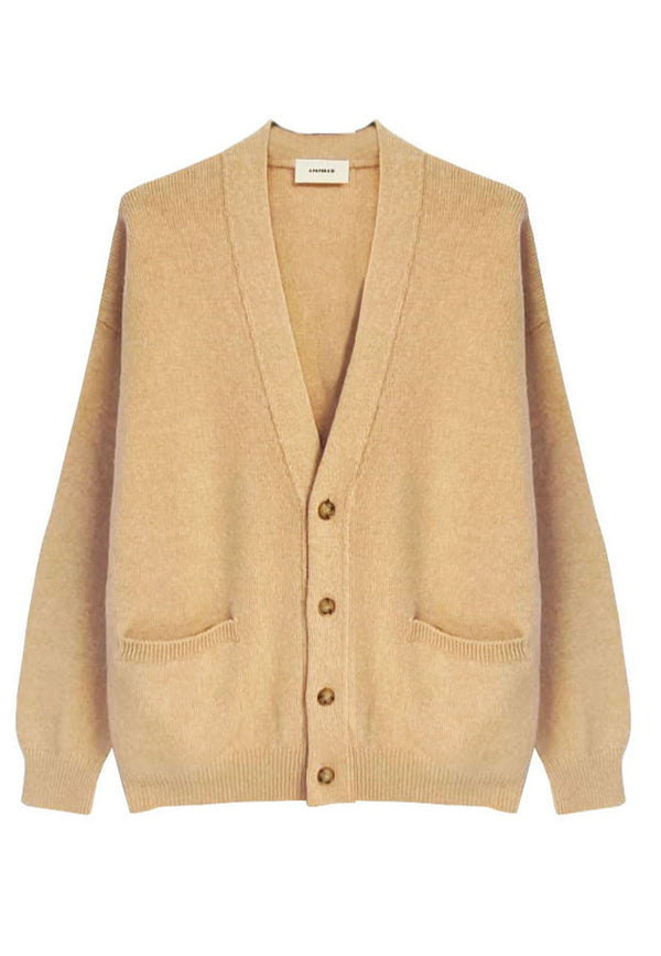 Cardigan cammello unisex A PAPER KID in misto lana