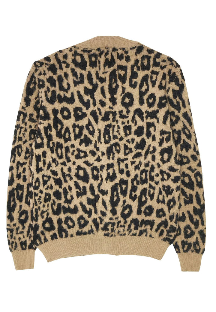 Cardigan fantasia leopardata unisex A PAPER KID in misto lana