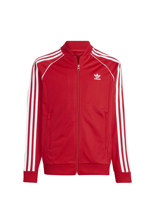 Felpa aperta bambino Adidas rossa in acetato