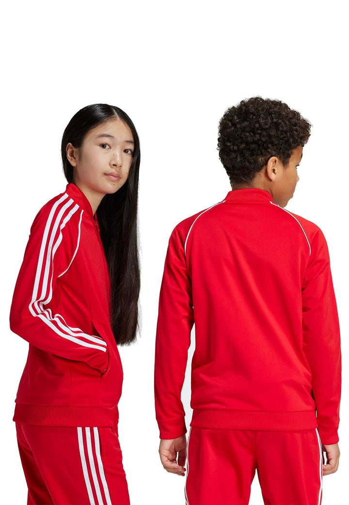 Felpa aperta bambino Adidas rossa in acetato