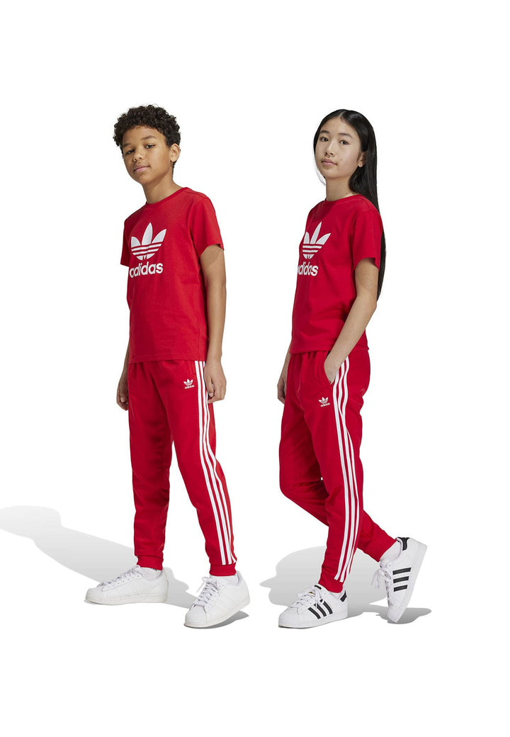 Pantalone sportivo unisex Adidas rosso in acetato