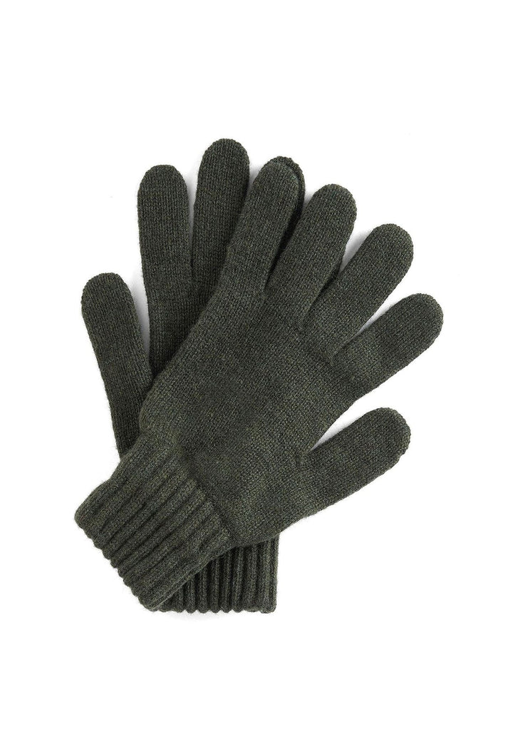 Guanti verde militare uomo Barbour in misto lana
