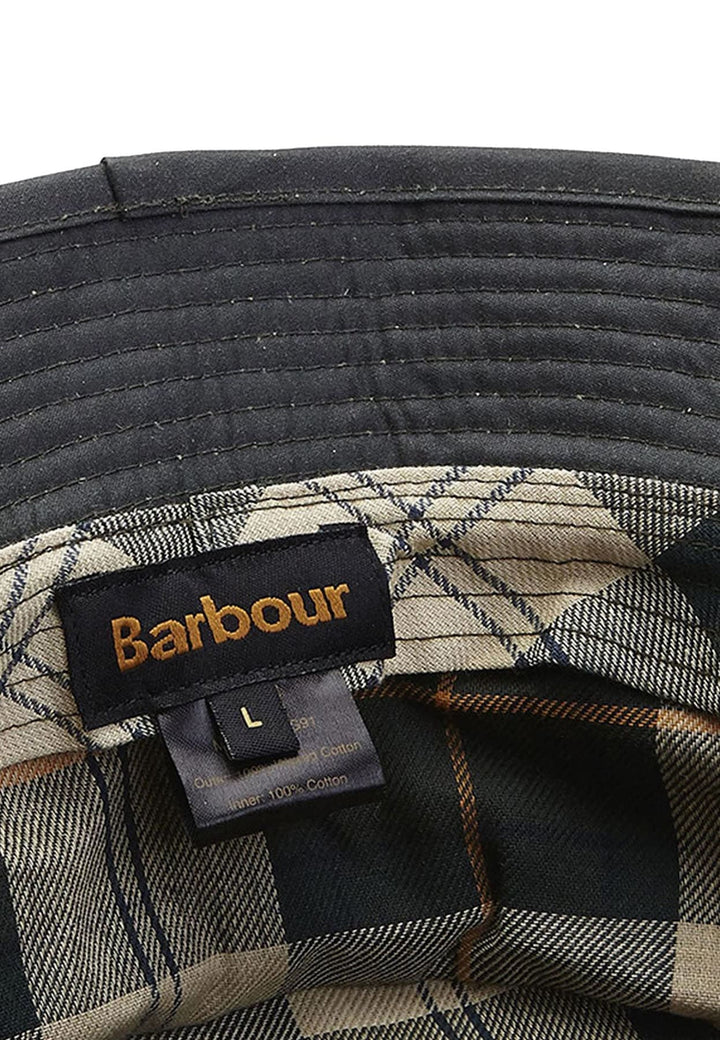 Cappello verde uomo Barbour in cotone cerato