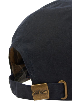 Berretto blu unisex Barbour in cotone cerato
