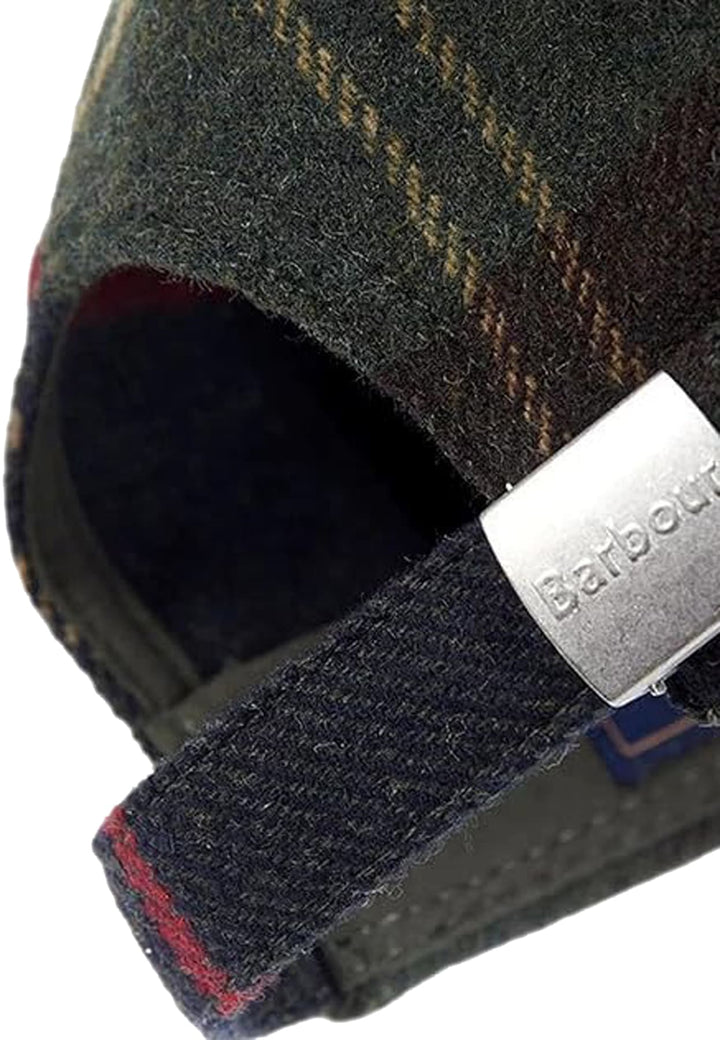 Berretto verde fantasia tartan unisex Barbour in misto lana