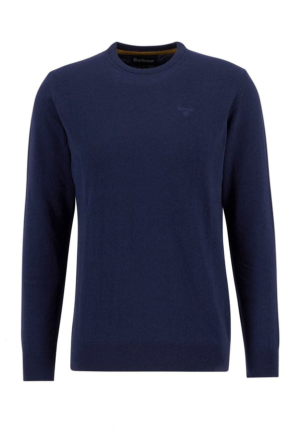 Maglia girocollo uomo blu Barbour in lana