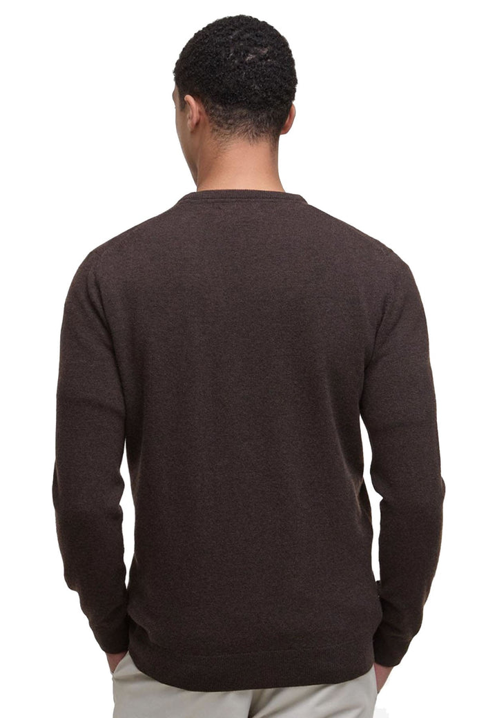 Maglia girocollo uomo beige Barbour in lana