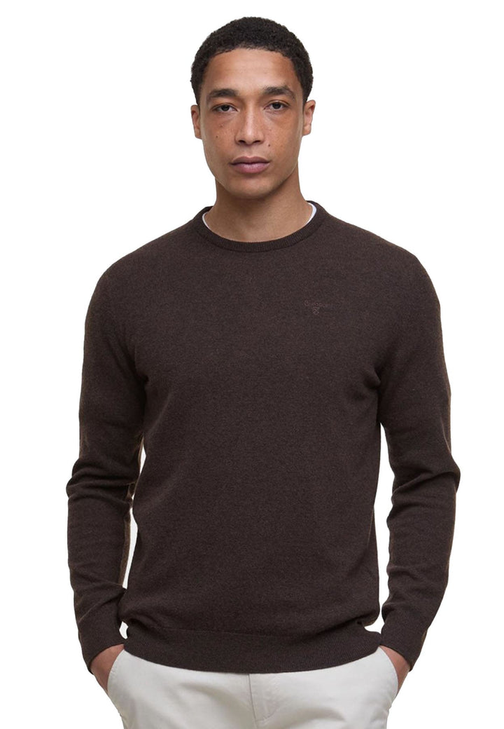 Maglia girocollo uomo beige Barbour in lana