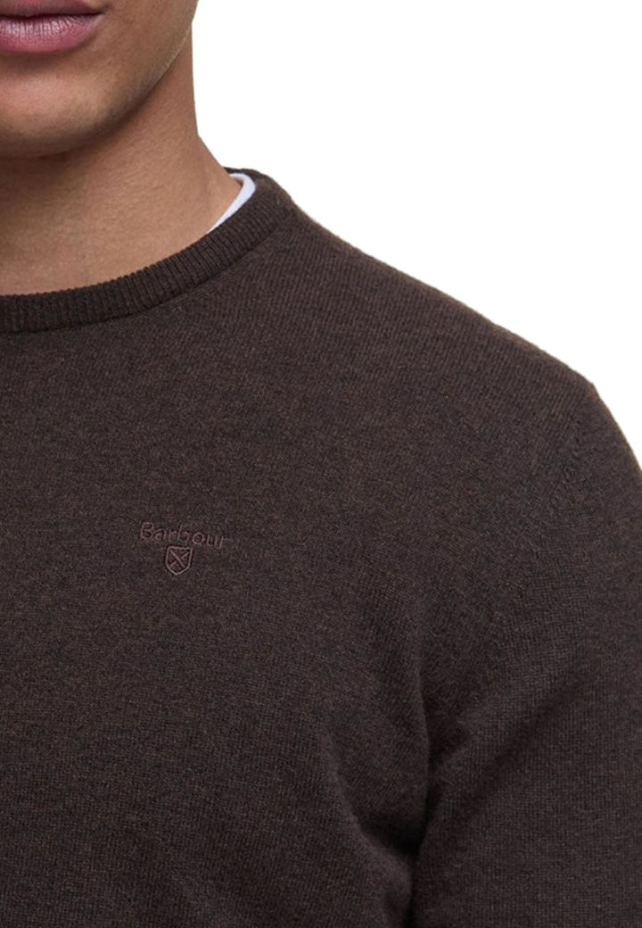 Maglia girocollo uomo beige Barbour in lana