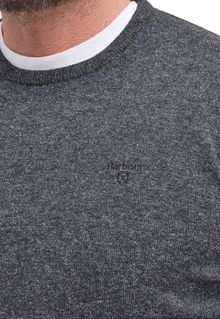 Maglia girocollo uomo marrone Barbour in lana