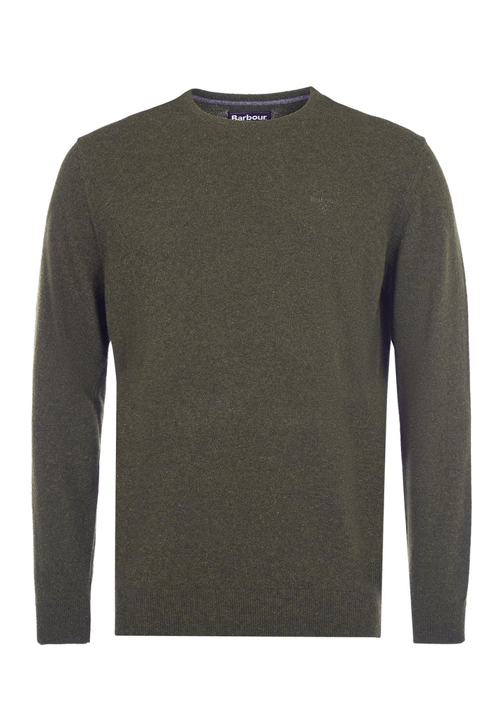 Maglia girocollo uomo verde Barbour in lana