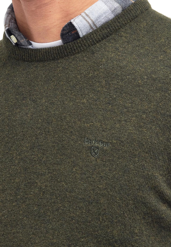 Maglia girocollo uomo verde Barbour in lana