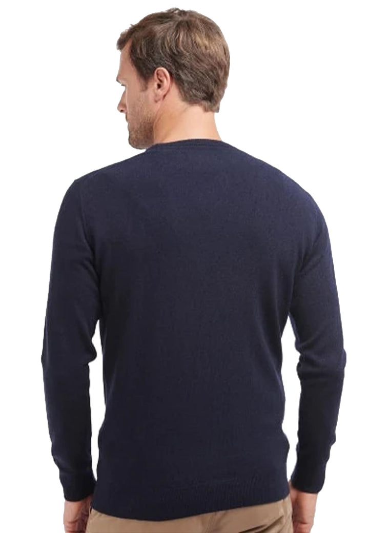 Maglia girocollo uomo blu notte Barbour in lana