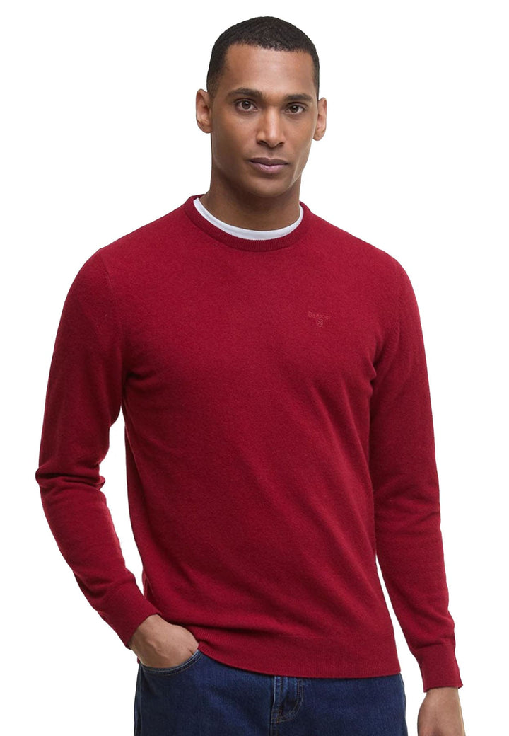 Maglia girocollo uomo rosso Barbour in lana