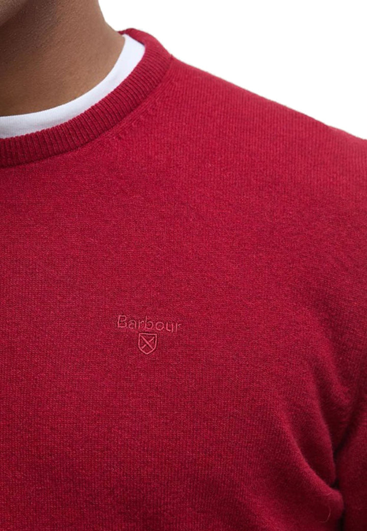 Maglia girocollo uomo rosso Barbour in lana