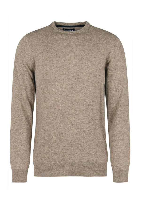 Maglia girocollo uomo beige scuro Barbour in lana