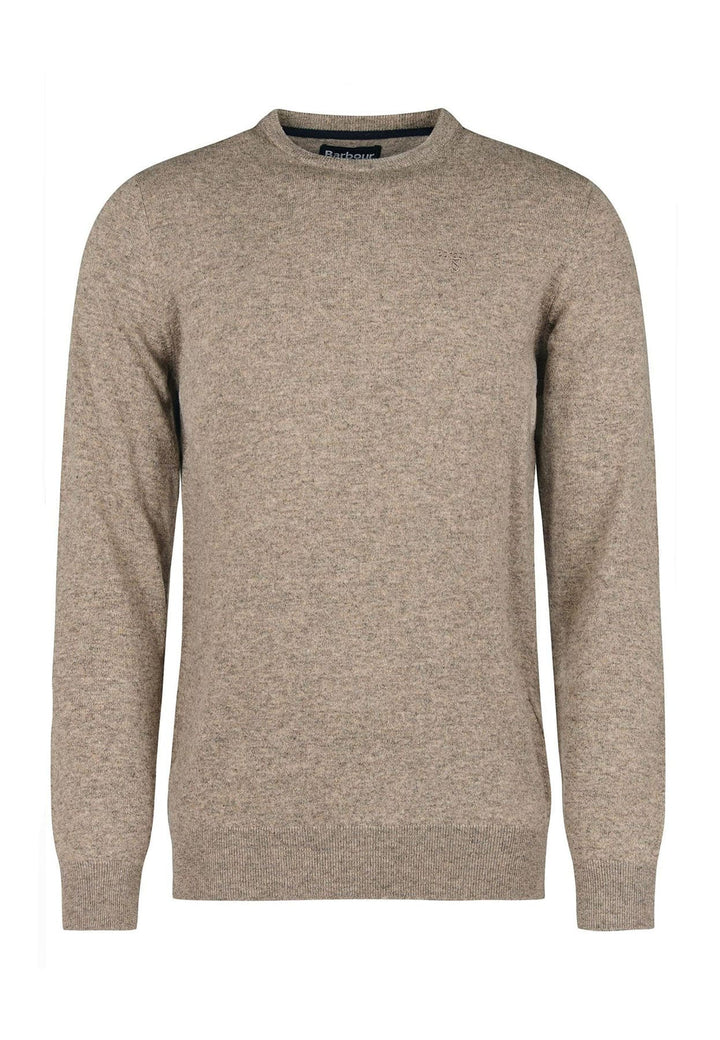 Maglia girocollo uomo beige scuro Barbour in lana