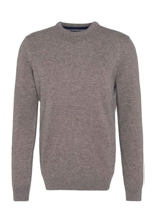 Maglia girocollo uomo beige chiaro Barbour in lana