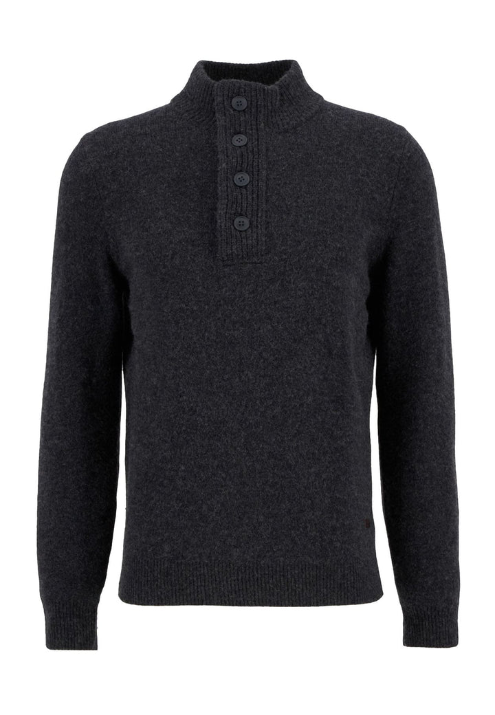 Maglia mezza zip uomo grigia Barbour in lana