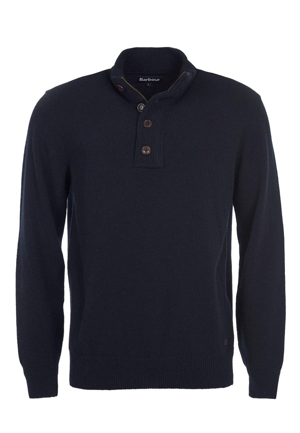 Maglia mezza zip uomo beige Barbour in lana