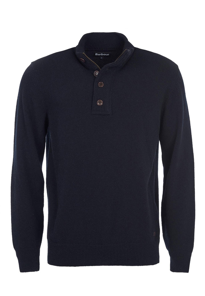 Maglia mezza zip uomo beige Barbour in lana