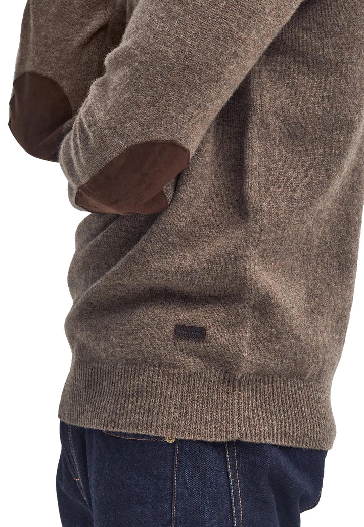 Maglia mezza zip uomo beige Barbour in lana