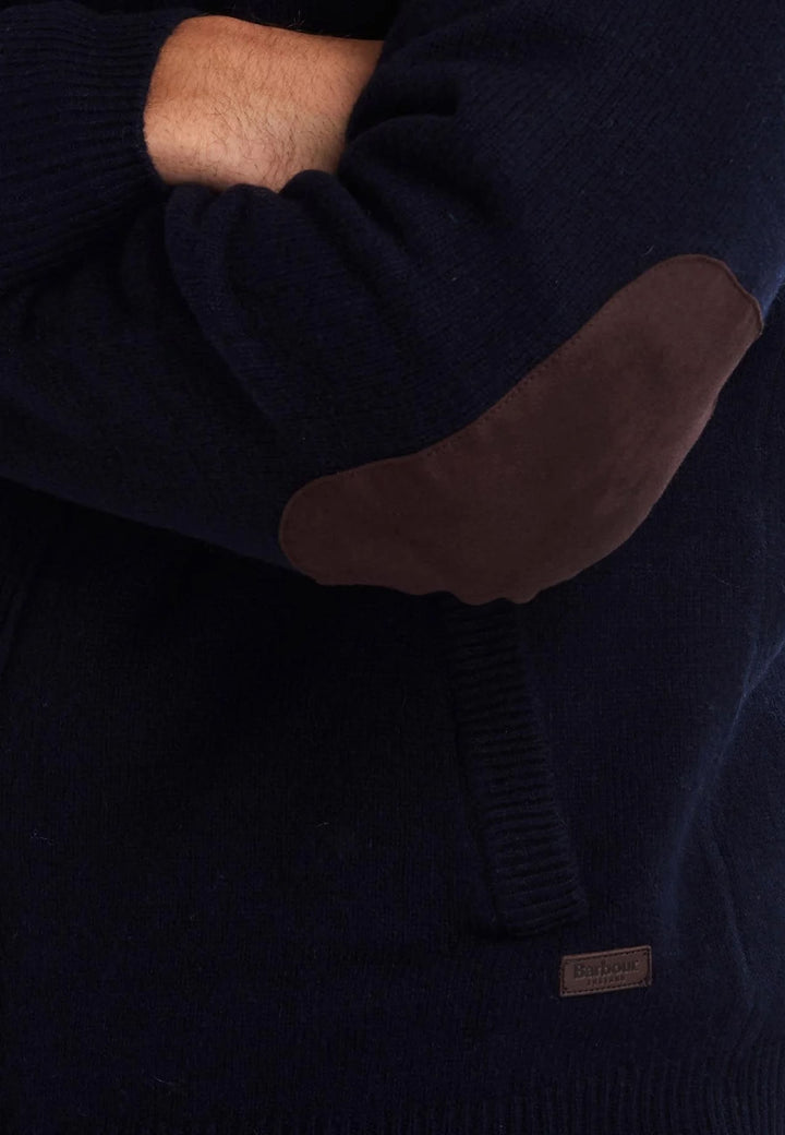 Maglia cardigan blu uomo Barbour in lana