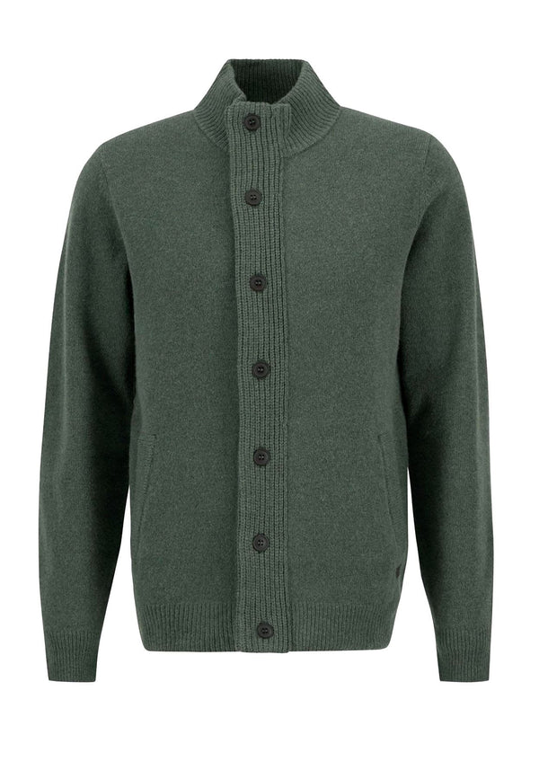 Maglia cardigan verde uomo Barbour in lana