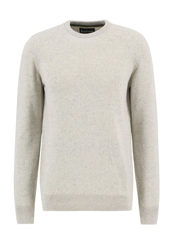 Maglia girocollo uomo beige Barbour in lana