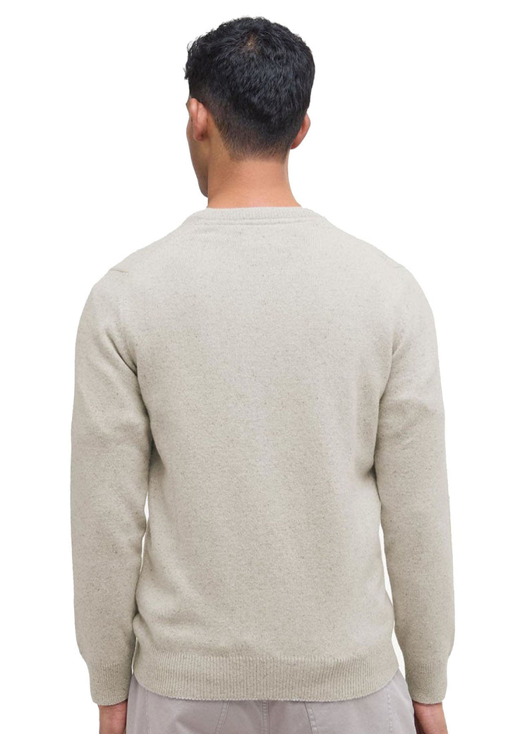 Maglia girocollo uomo beige Barbour in lana