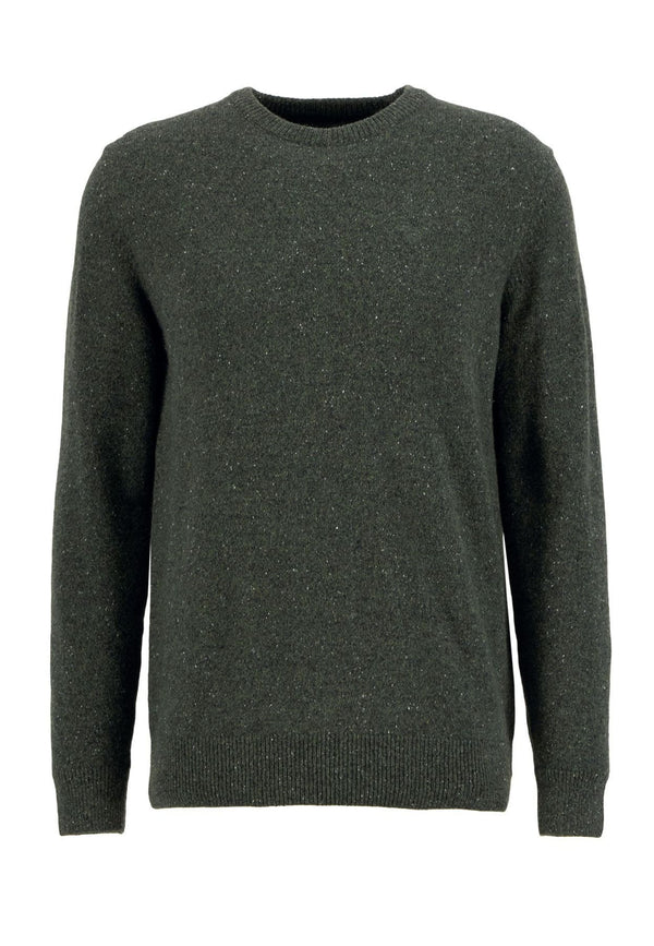 Maglia girocollo uomo verde Barbour in lana