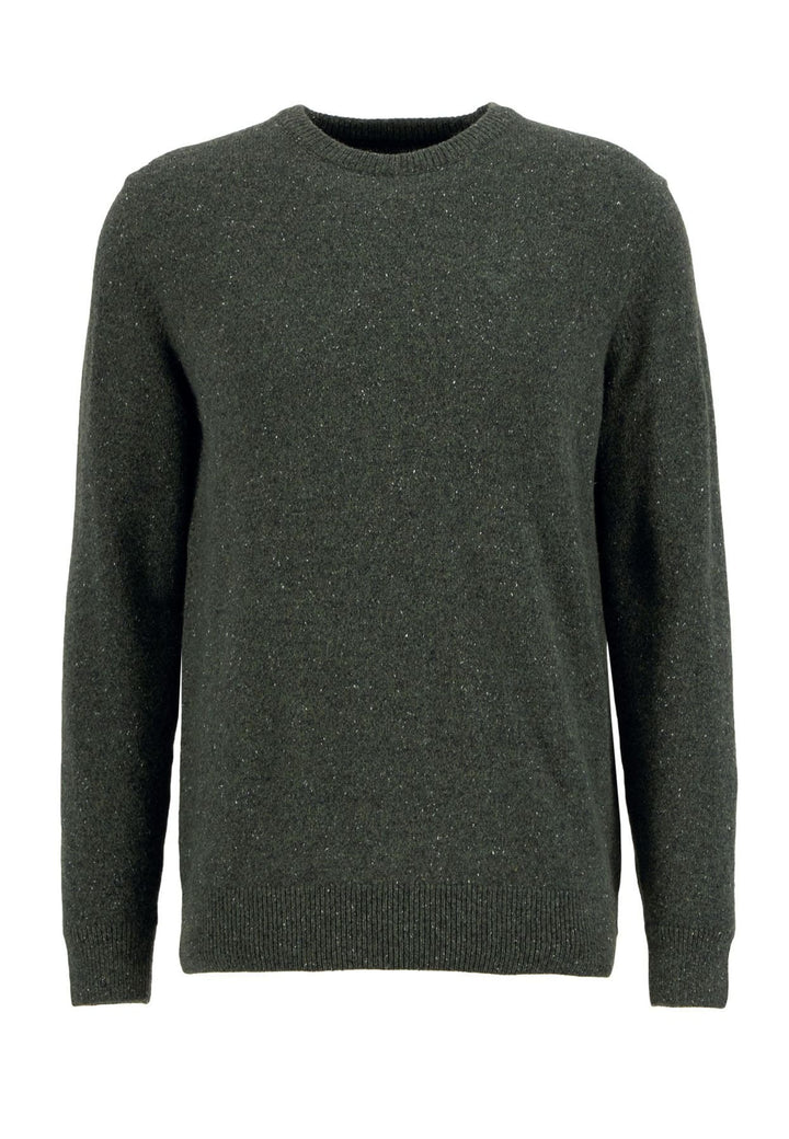 Maglia girocollo uomo verde Barbour in lana