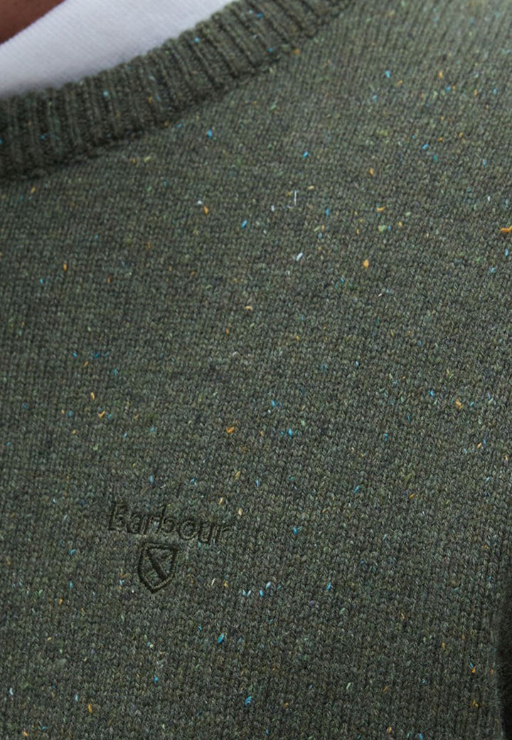 Maglia girocollo uomo verde Barbour in lana