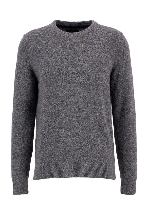 Maglia girocollo uomo grigio Barbour in lana