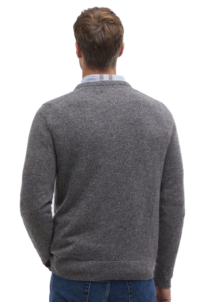 Maglia girocollo uomo grigio Barbour in lana