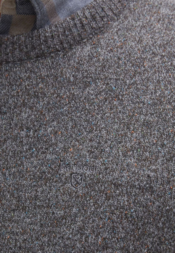 Maglia girocollo uomo grigio Barbour in lana