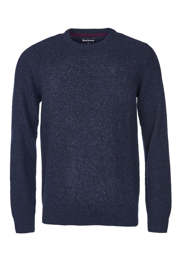 Maglia girocollo uomo blu Barbour in lana