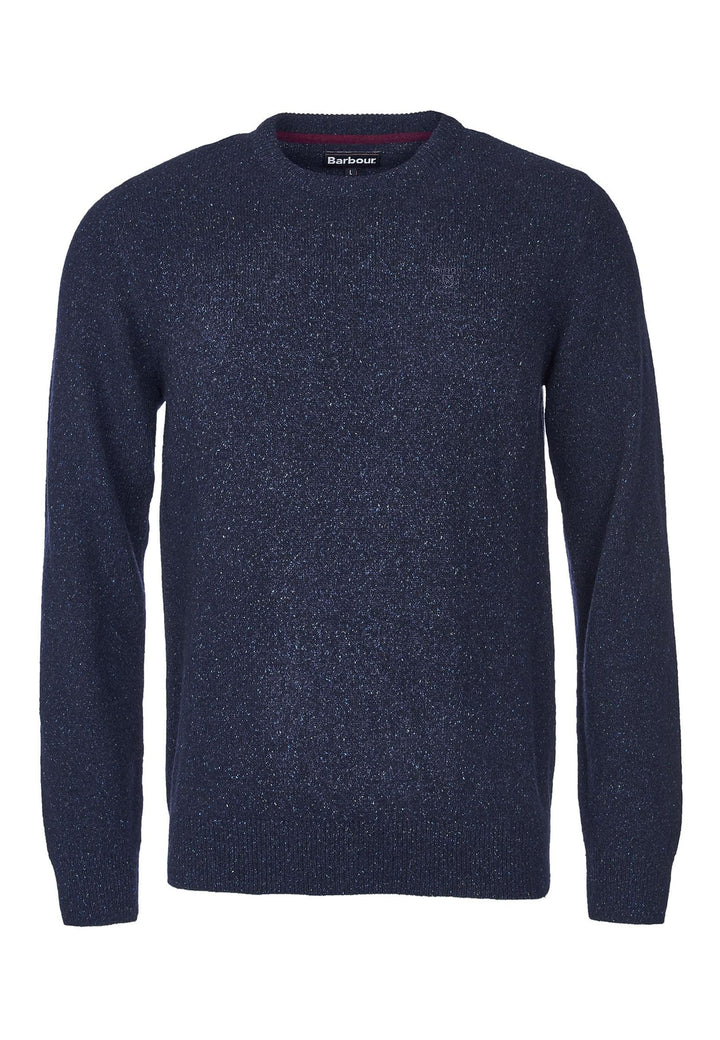 Maglia girocollo uomo blu Barbour in lana