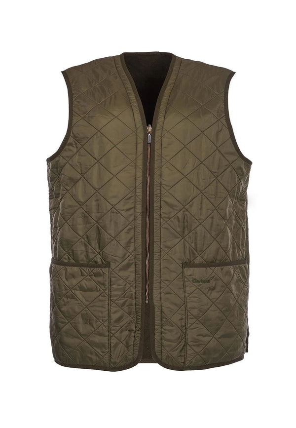 Gilet trapuntato verde uomo Barbour in nylon e pile