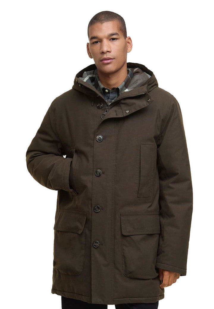 Parka impermeabile Beaufort uomo marrone Barbour in cotone impermeabile