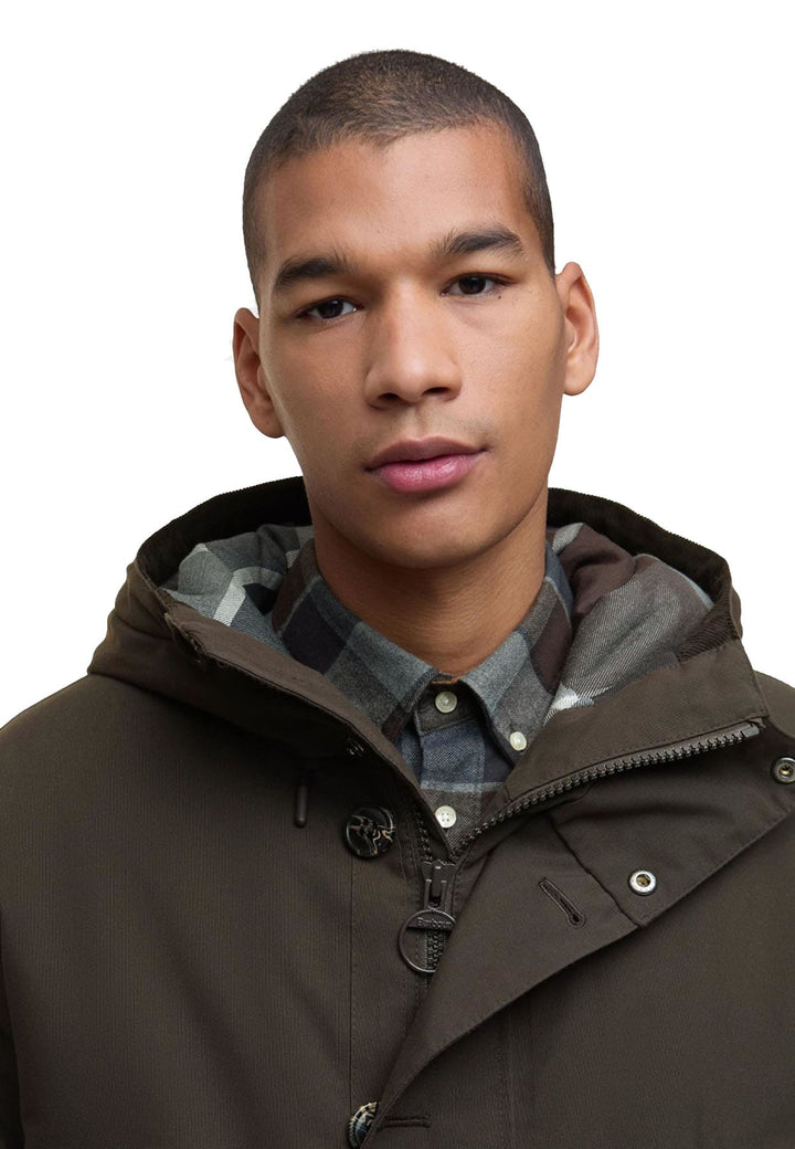 Parka impermeabile Beaufort uomo marrone Barbour in cotone impermeabile